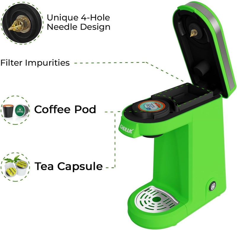 CHULUX Single Serve Coffee Maker, Small Single Cup Coffee Maker for K pod and Ground Coffee, Green - Image 4
